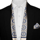 AZURE BLOOM MEN SCARF AND POCKET SQUARE SET – PREMIUM COLLECTION